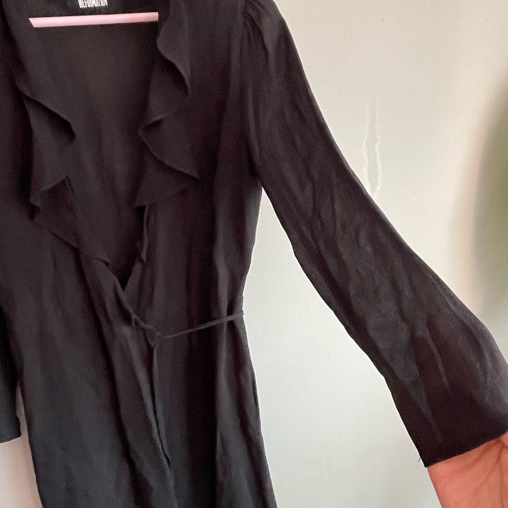 Reformation Black Ruched Sheath Dress - Picture 3 of 9